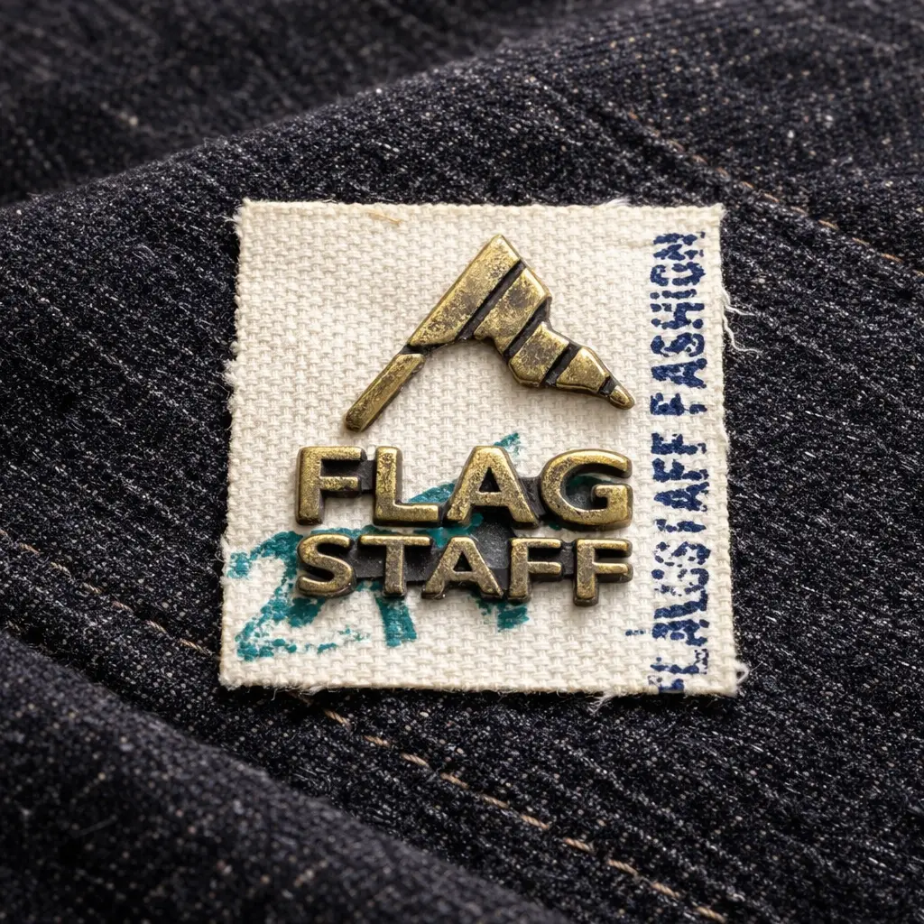 FL-3323 custom fabric label for denim jeans branding