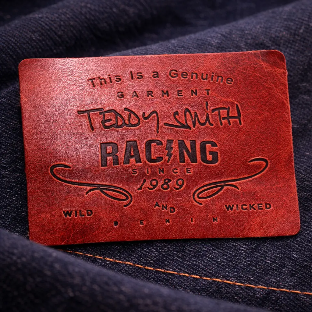 LL-3330 vintage style genuine leather label for jeans