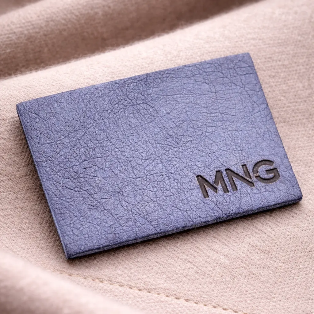 JL-3302 burn-effect jacron label for garment branding