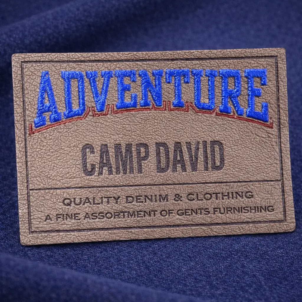 PBL-3353 vegan leather label for apparel branding